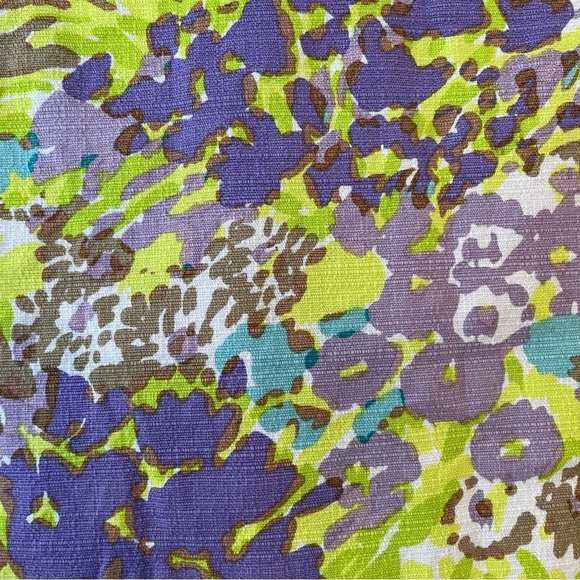 Talbots Lavender Green Aqua Floral Cotton Spandex Lined Zip Mini Skirt Summer - Picture 3 of 10